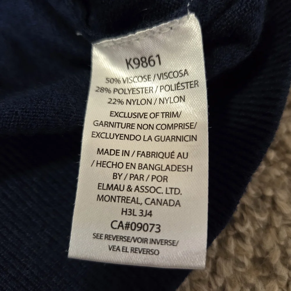 Kangol 1/4 Zip Sweater Men's Premium‎ Super Soft Viscose Poly Nylon XL NAVY